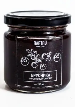 Брусника в сосновом сиропе, 200 мл