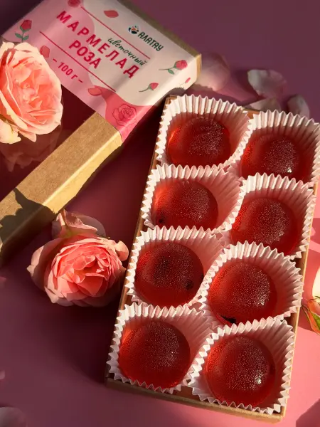 Мармелад цветочный Роза в крафтовой упаковке 100 г