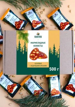 Мармелад сосновый с кедровыми орешками, 500 г