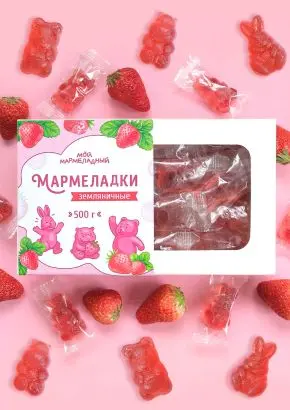Мармелад без сахара земляничный, 500 г