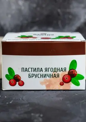 Пастила без сахара ягодная брусничная 900 г