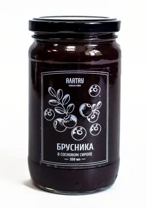 Брусника в сосновом сиропе, 350 мл