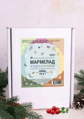 Мармелад натуральный желейный 1 кг набор 10 в 1 в крафт коробке