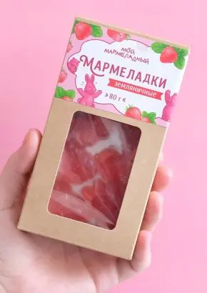 Мармелад без сахара земляничный, 80 г