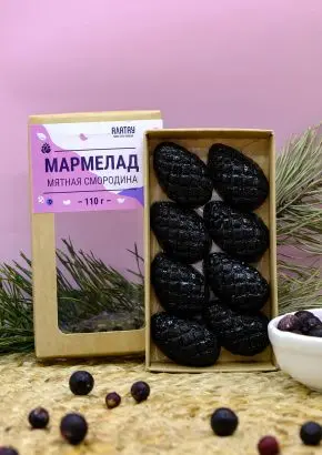 Мармелад ягодный Мятная смородина в крафтовой коробке, 110г
