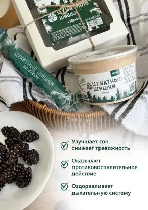 Цукаты из сосновых шишек на шпажке 25 г