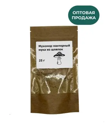Мухомор пантерный (мука из шляпок), 25 г в упаковке, оптом