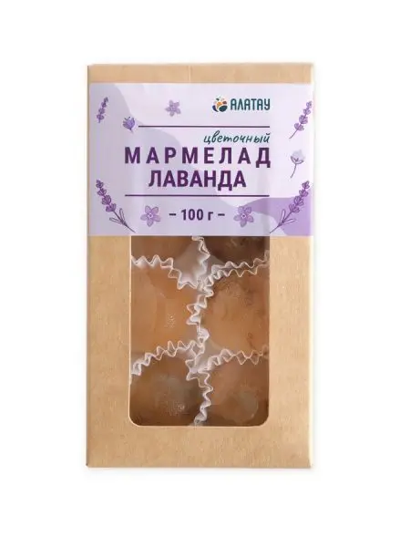 Мармелад цветочный Лаванда в крафтовой упаковке 100 г