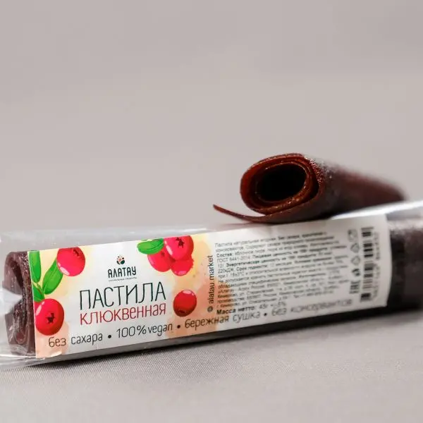 Пастила клюквенная (без сахара) 45 гр
