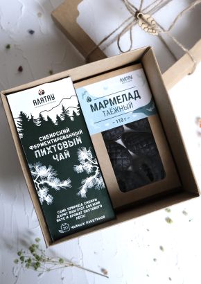 Подарочный набор «Сосновый №3» 4 в 1 (чай и мармелад)