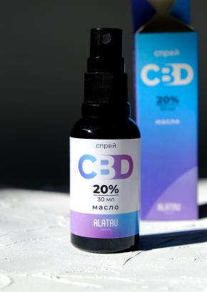 CBD масло 20%, спрей 30мл. на кокосовом масле МСТ. Каннабидиол 6000мг
