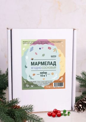 Мармелад натуральный желейный 1 кг набор 10 в 1 в крафт коробке