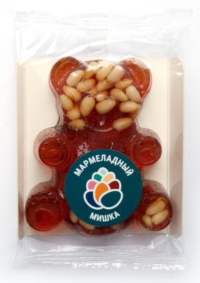 Мармелад сосновый "Мишка" на пектине с кедровыми орешками, 90 г