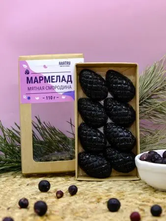 Мармелад ягодный Мятная смородина в крафтовой коробке, 110г Мармелад ягодный Мятная смородина в крафтовой коробке, 110г