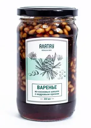 Варенье из сосновых шишек с кедровым орехом, 350 мл Варенье из сосновых шишек с кедровым орехом, 350 мл