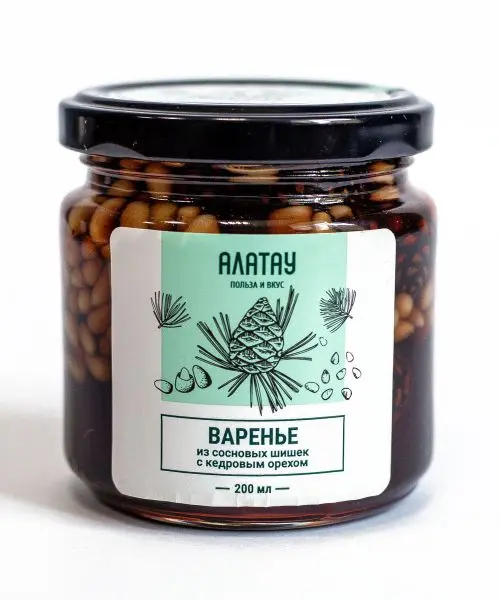 Варенье из сосновых шишек с кедровым орехом, 200 мл Варенье из сосновых шишек с кедровым орехом, 200 мл